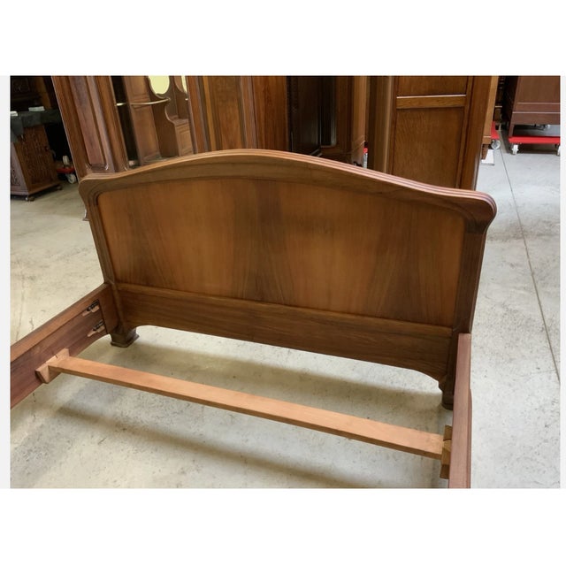 Wood Antique Art Nouveau Nancy School Bed, 1910 For Sale - Image 7 of 9