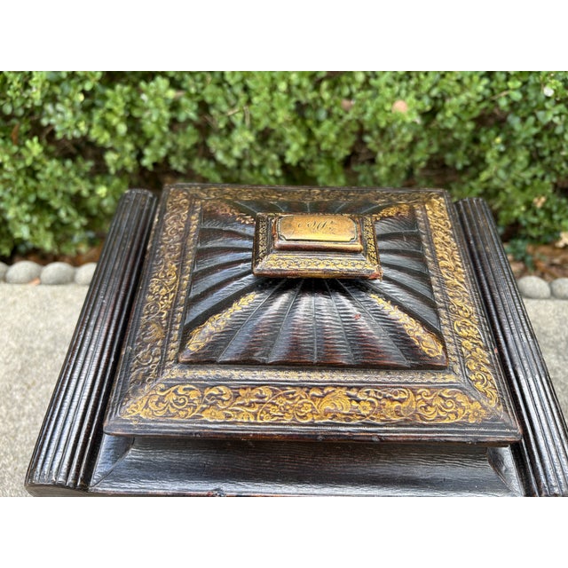Neoclassical 19th Century English Regency Leather Box For Sale - Image 3 of 13