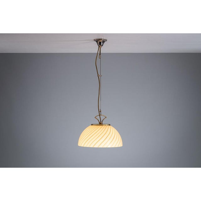 Mid-Century Modern Pendant Lamp with Murano Glass Shade For Sale - Image 3 of 11