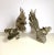 Bronze Mid 20th Century Silverplated Bronze Fighting Roosters Figurines -a Pair For Sale - Image 8 of 12