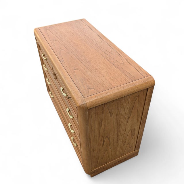 Postmodern 1980s Thomasville Prestige Oak Drawer Console Sideboard For Sale - Image 3 of 18