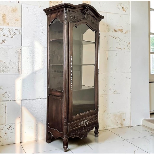 French Provincial 19th Century Country French Walnut Vitrine For Sale - Image 3 of 18