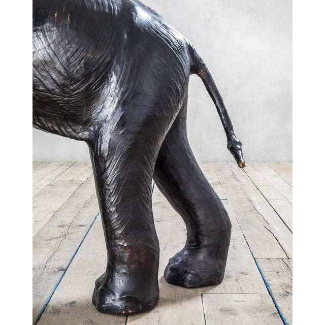 Italian Elephant Sculpture, 1960s, Papier Maché and Leather For Sale - Image 6 of 7