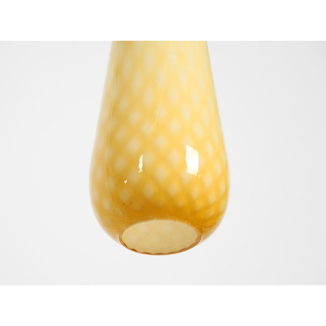 1950s Mid-Century Italian Yellow & WhiteMurano Glass Pendant Lamp, 1950s For Sale - Image 5 of 9