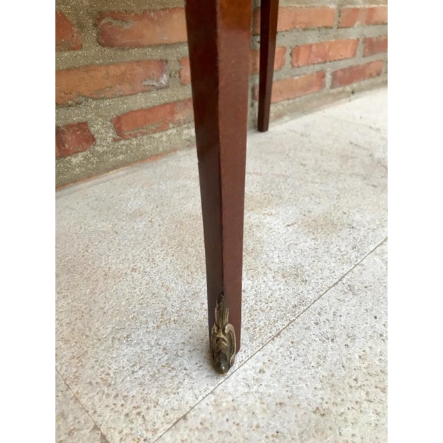 Wood Early 20th Century French Marquetry and Iron Hardware Bedside Tables or Nightstands, Set of 2 For Sale - Image 7 of 13