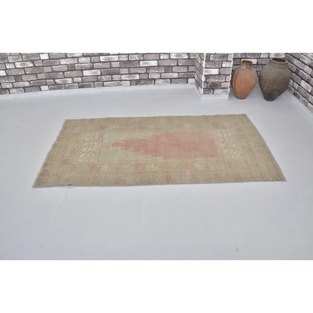 Turkish 1960s Low Pile Wool Entryway Rug For Sale - Image 3 of 10