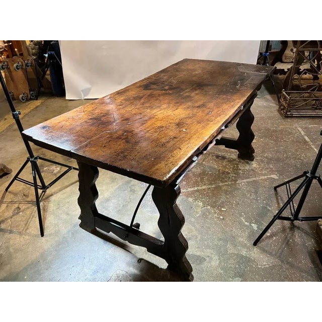 Wood Walnut Desk - 17th Century Spanish Desk For Sale - Image 7 of 13
