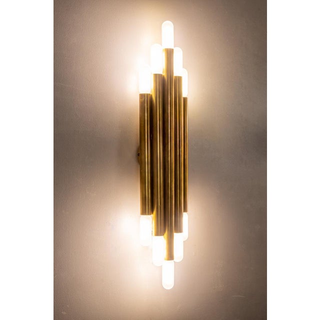 Brass Wall Lights by Sciolari, 1980s, Set of 2 For Sale - Image 6 of 11