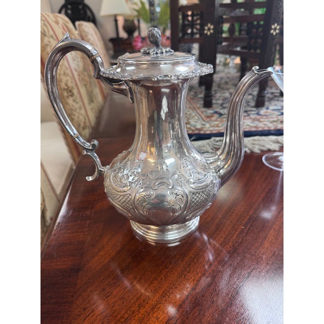 Victorian Antique Victorian Silver-Plate Assembled Tea and Coffee Service, Set of 5 For Sale - Image 3 of 11