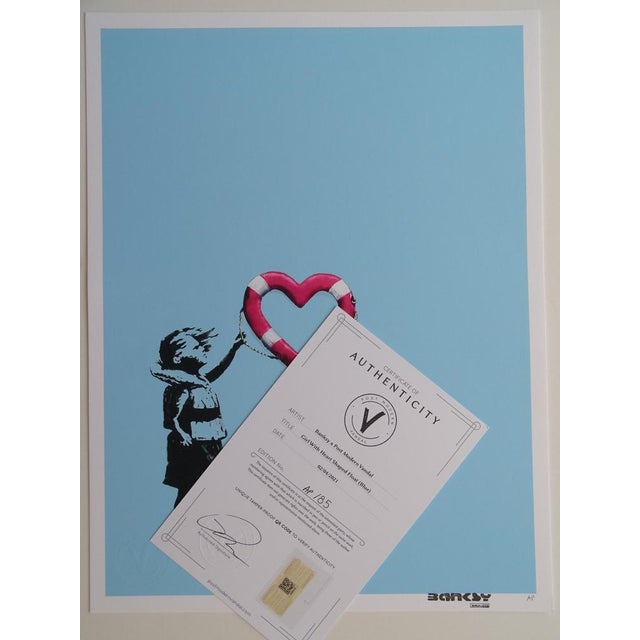 Banksy x Post Modern Vandal Girl with Heart Shaped Float, 2021 Print on museum quality Hahnemühle fine art paper - 308gsm...