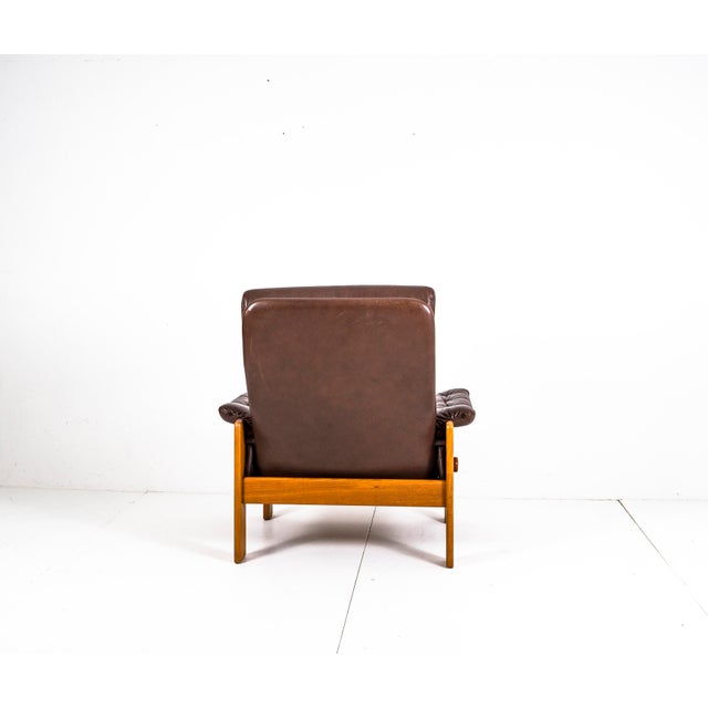 1970s Vintage Teak & Leather Atlanta Armchair by Sven Ellekaer for Skippers Mobler A/S Design, 1980s For Sale - Image 5 of 18