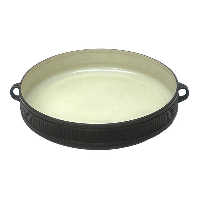 Huge Dark Brown Fluted Flamestone Casserole Dish by Dansk Denmark For Sale