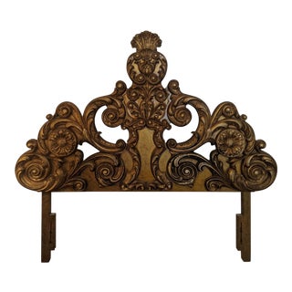 Rococo Style Gilded Queen Headboard For Sale