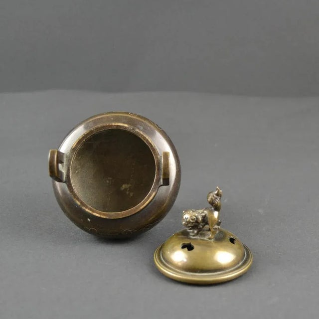 Small Antique Japanese Incense Burner in Bronze, 1890s For Sale - Image 11 of 12