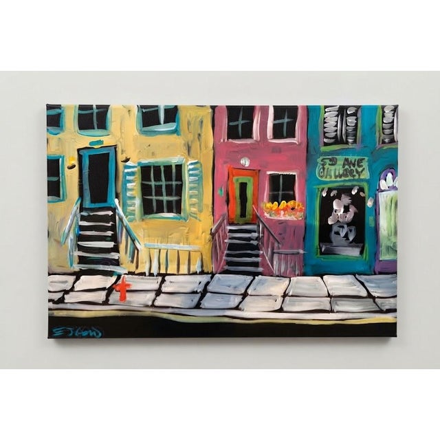 Expressionism Fine Painting by e.j. Gold, “5th Avenue Gallery” — Original Signed Acrylic on Canvas, 24 X 36 For Sale - Image 3 of 9