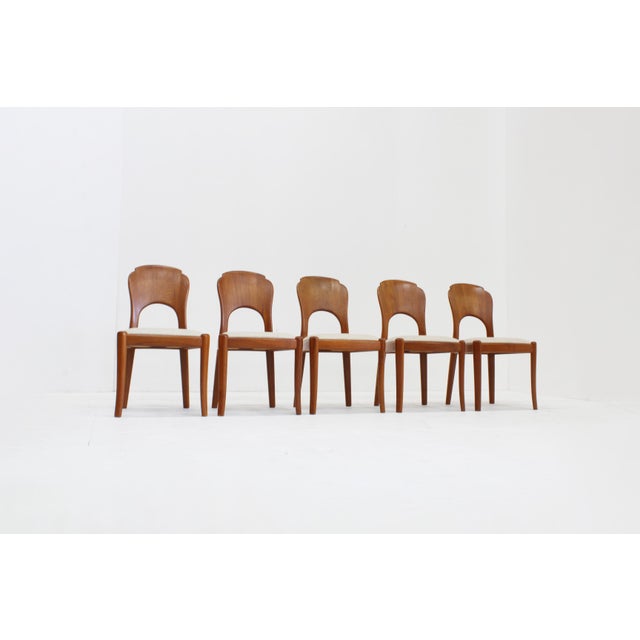 Brown Mid-Century Dining Room Chairs in Teak, 1960s, Set of 5 For Sale - Image 8 of 8