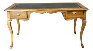 Louis XV Leather Walnut Desk, 1800s