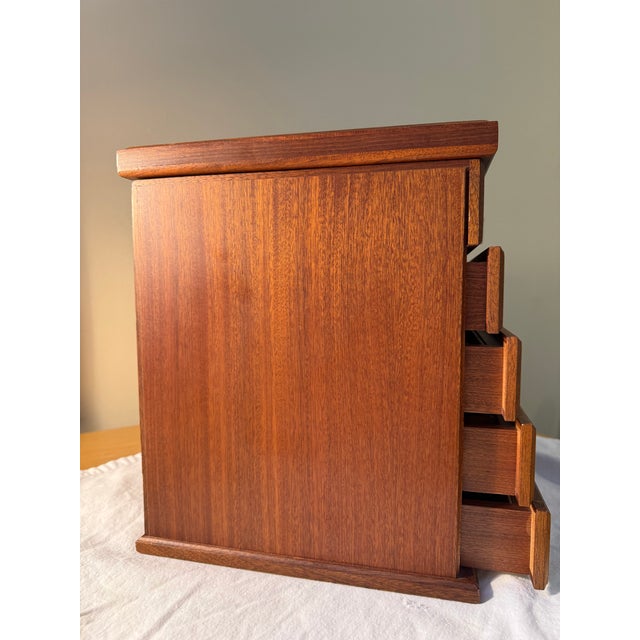 Late 20th Century Agresti Firenze Briar Burl Jewelry Chest With Key - 4 Drawer Italian Luxury Box For Sale - Image 10 of 10