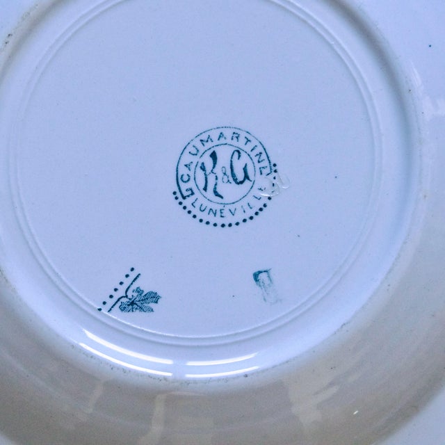 Late 19th Century 19th Century French Plates with Caumartin Pattern from KG Lunéville, 1890, Set of 6 For Sale - Image 5 of 7