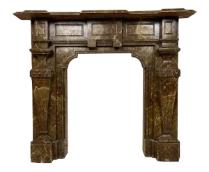 Antique Wooden Fireplace Mantle, 1900s