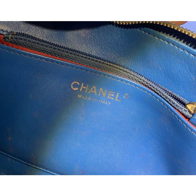 2010s Chanel Handbag Clutch Leather With Wrist Strap, Cobalt Blue, Circa 2010s For Sale - Image 5 of 15