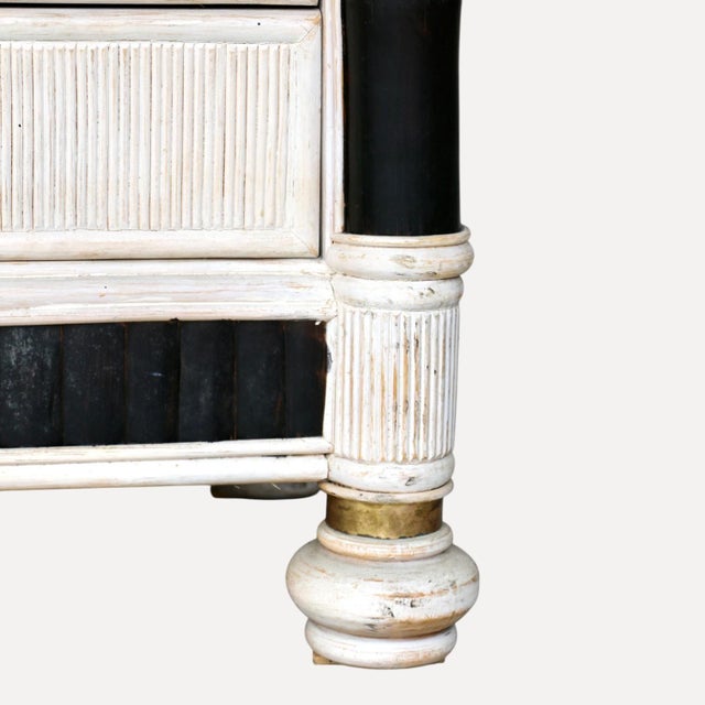 Six-Drawer Chest of Drawers in Off-White Lacquered Rattan, France, 1980s For Sale - Image 4 of 10