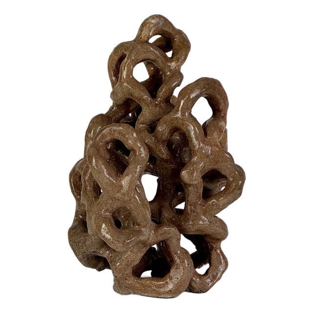 Vintage Studio Pottery Sculpture of Interwoven Deep-Sea Like Plant Form For Sale