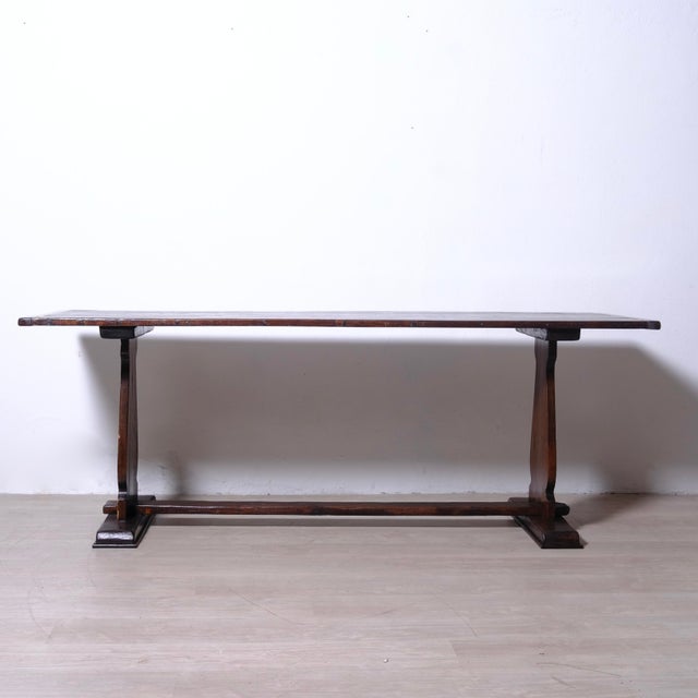 1930s Antique Wooden Refectory Table, Italy, Early 1900s For Sale - Image 5 of 18