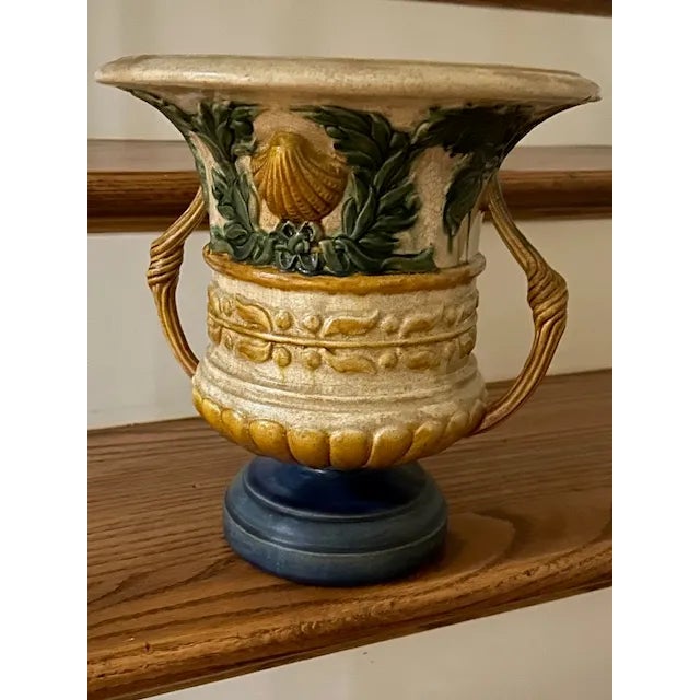 Italian Vintage Majolica Urn For Sale - Image 3 of 8