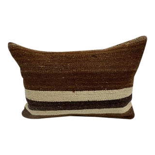 Turkish Hemp Pillow Cushion Natural Beige Brown Pillow Cushion Cover 16" x 24" For Sale