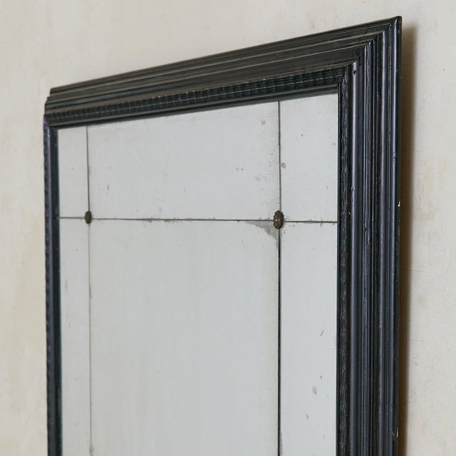 French Italian Louis XVI Style Sectioned Mirror with Bronze Rosettes For Sale - Image 3 of 8