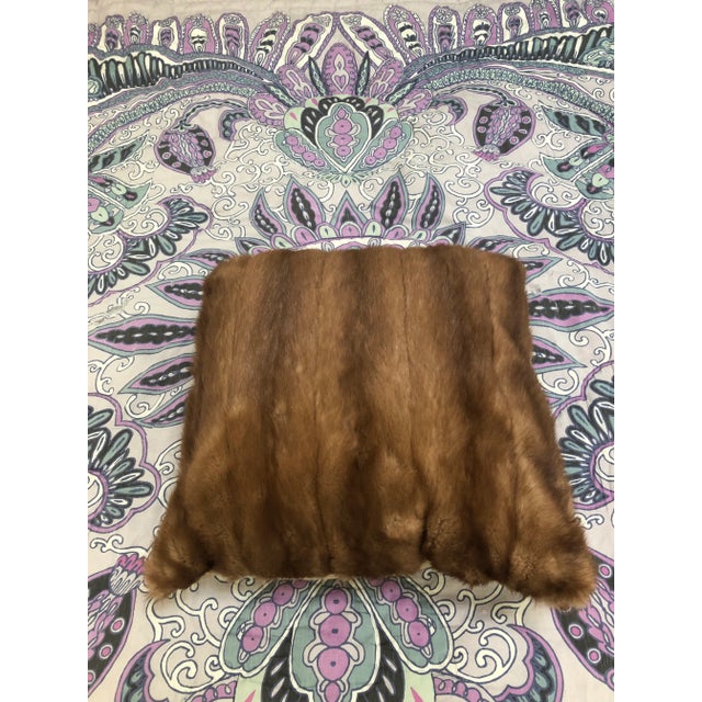 2000s Custom Made Mink Pillow For Sale - Image 4 of 4