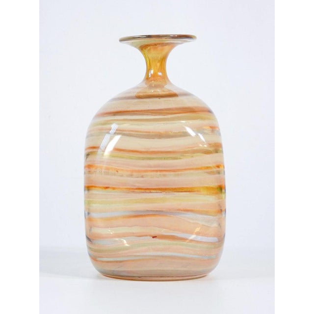 Scandinavian Polychrome Blown Glass Vase For Sale - Image 4 of 14