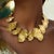 Oscar De La Renta 22k Gold-Plated Pewter & Brass Ginkgo Leaf Statement Necklace For Sale - Image 13 of 13