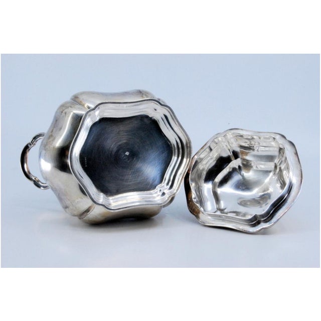 Silver Sugar Bowl with Two Smooth Handles For Sale - Image 5 of 10