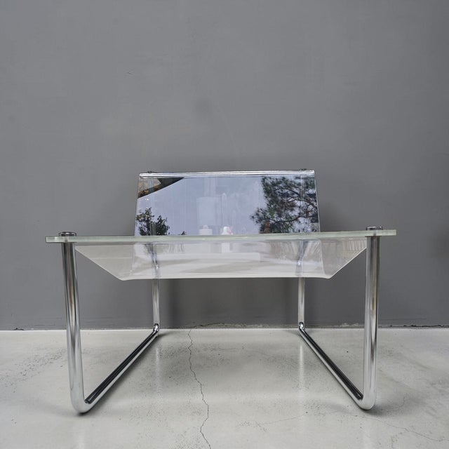 1960s Attributed to Charles Hollis Jones Lucite Sling Chair For Sale - Image 10 of 12