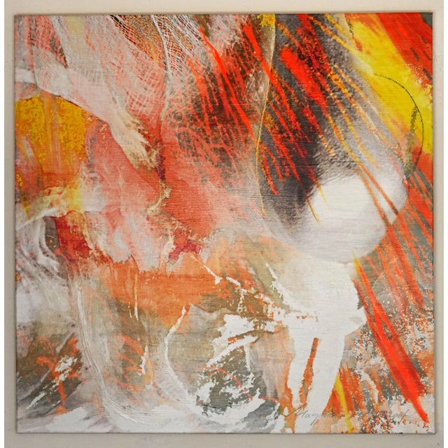 2010s "Magma" Contemporary Abstract Portrait Painting on Canvas - Set of 4 For Sale - Image 5 of 9