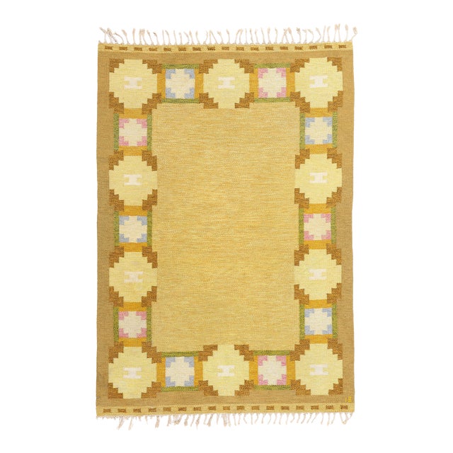 Ingegerd Silow Vintage Swedish Rollakan Rug - 05'04 X 07'08 For Sale