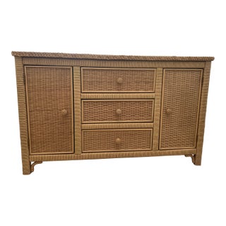 1980s Lexington Furniture Wicker Henry Link Buffet (Model No: 366-850) For Sale