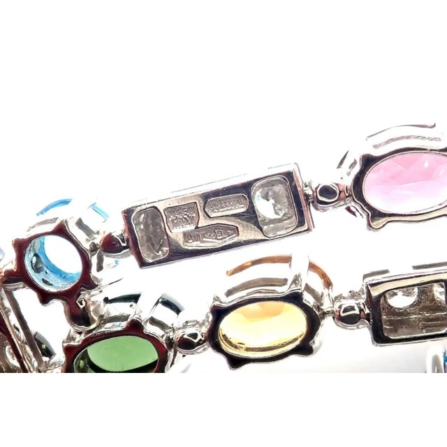 Metal 1990s Bulgari Allegra Diamond Color Stones White Gold Necklace For Sale - Image 7 of 10