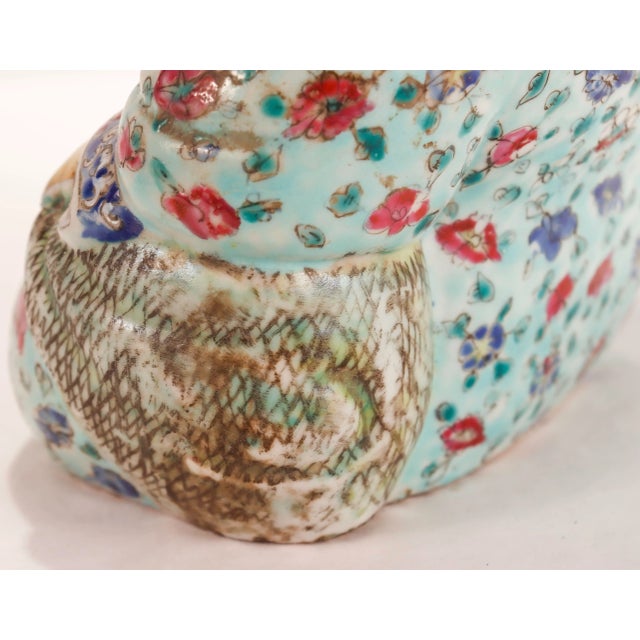 Vintage Gilt Famille Verte Chinese Porcelain Seated Buddha/Luohan Ex-Lorin Marsh For Sale - Image 13 of 14