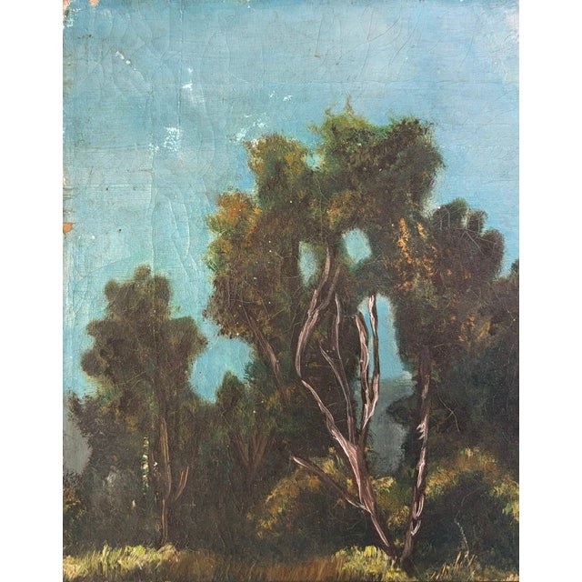 Rustic European Early Oil on Canvas - House and a Lake - Signed For Sale - Image 3 of 8