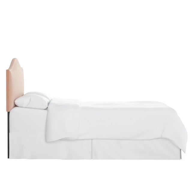 Contemporary Kenmore Headboard in Pink Champagne Luxe Velvet, King For Sale - Image 3 of 7