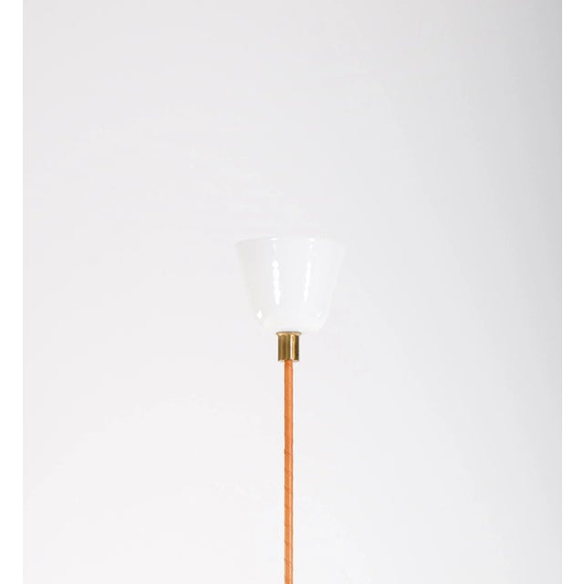 1950s Brass and Leather Floor Lamp from Nordiska Kompaniet, 1950s For Sale - Image 5 of 10