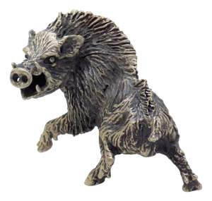 Vintage Italian Handmade Genuine Silver Boar Figurine by Mario Cerreti, 1950s