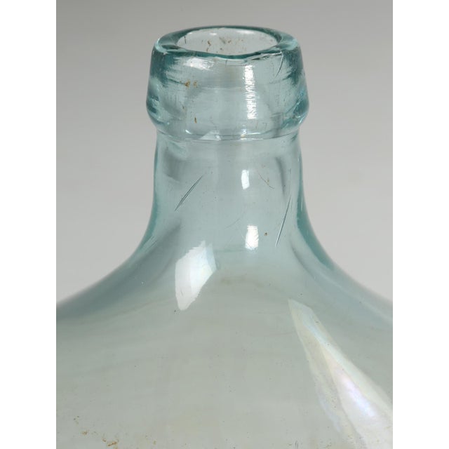 Glass Demijohn or Carboy Glass Bottle in the Original Wooden Crate For Sale - Image 7 of 12