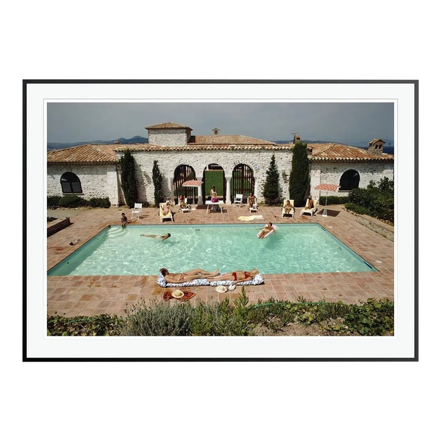 Contemporary Pool in St Tropez 1970 by Slim Aarons Framed 40x30" C-Print For Sale