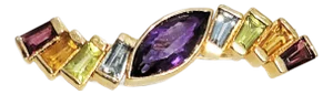 1960s Midcentury 14k Gold Rainbow Brooch Pin