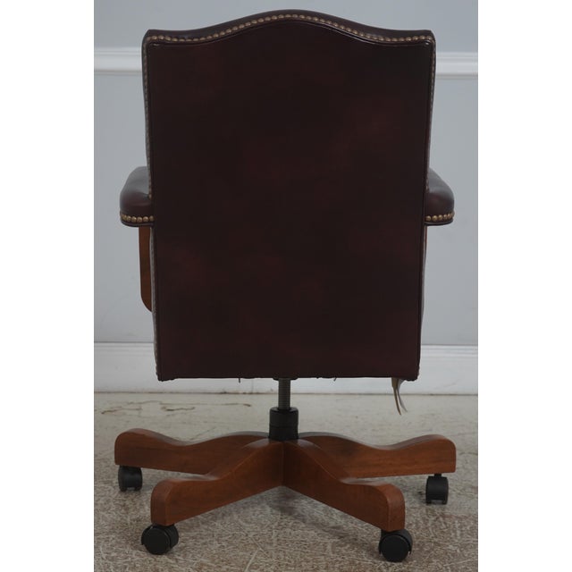 Ethan Allen Ethan Allen Burgundy Leather Desk Chair For Sale - Image 4 of 18