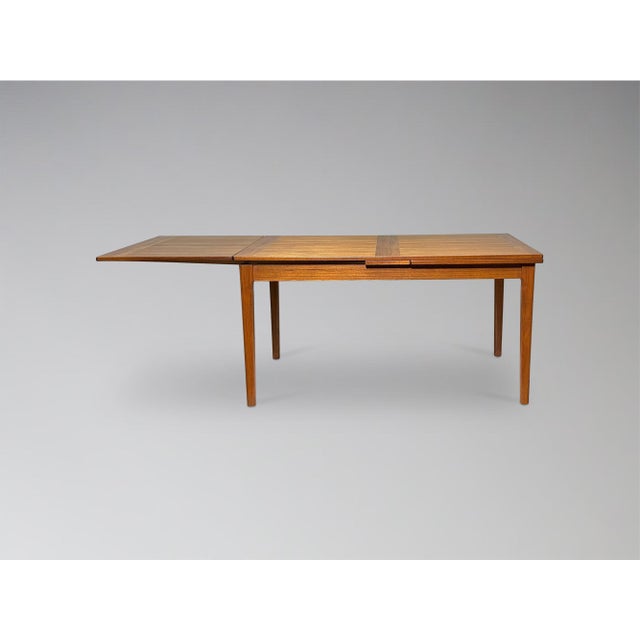 Restored Danish Teak Expanding Draw Leaf Dining Table by Dyrlund For Sale In Milwaukee - Image 6 of 12